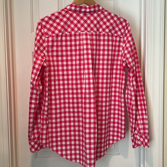 Vineyard Vines cotton, button-down, pink, checked blouse - Picture 7 of 7